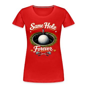 Golf de la chemise de la fête de garçon - Même trou pour toujours Bräutigam - T-shirt bio Premium Femme - rouge - Devant - Mia (176cm)