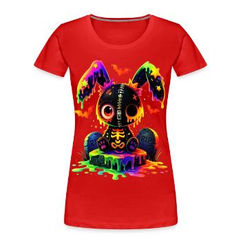 Lapin gothique de Kawaii - T-shirt bio Premium Femme - rouge - Devant - Mia (176cm)