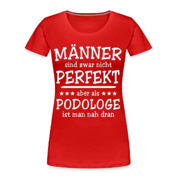 Podologe Männer - Frauen Premium Bio T-Shirt - Rot - Vorne - Mia (176cm)