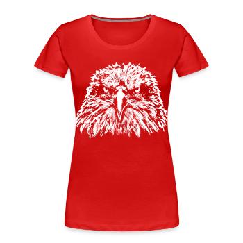 Adler / Kopf / Weißkopfseeadler - Frauen Premium Bio T-Shirt - Rot - Vorne - Mia (176cm)
