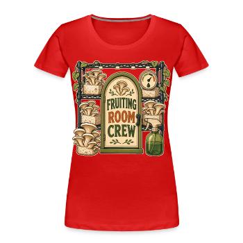ÉQUIPE DE LA SALLE DE FRUCTIFICATION - T-shirt bio Premium Femme - rouge - Devant - Mia (176cm)
