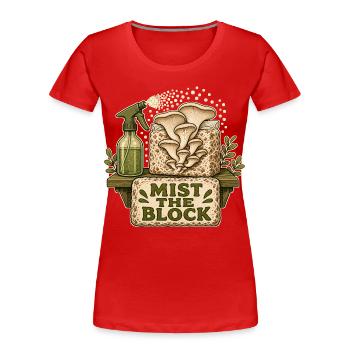 MIST THE BLOCK - Frauen Premium Bio T-Shirt - Rot - Vorne - Mia (176cm)