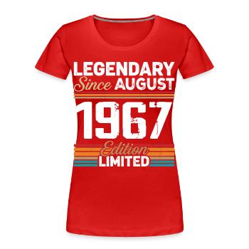 Légendaire Depuis Août 1967 Vintage Rétro - T-shirt bio Premium Femme - rouge - Devant - Mia (176cm)