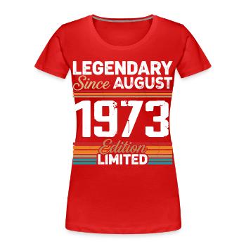 Legendary Since August 1973 Vintage Retro - Women's Premium Organic T-Shirt - red - Front - Mia (176cm)