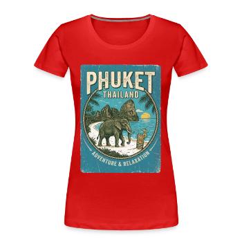 Phuket Thailand - Frauen Premium Bio T-Shirt - Rot - Vorne - Mia (176cm)