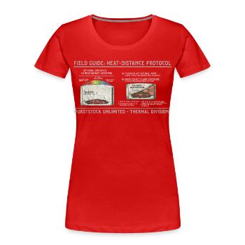 Protocole de distance de chaleur pour saucisse - T-shirt bio Premium Femme - rouge - Devant - Mia (176cm)