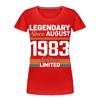 Légendaire Depuis Août 1983 Vintage Rétro - T-shirt bio Premium Femme - rouge - Devant - Mia (176cm)