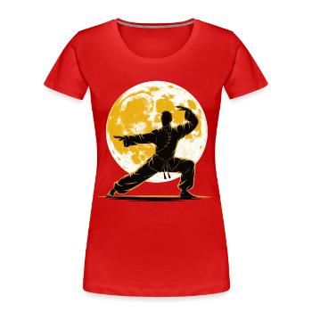 Tai Chi Zen Meditation – Chi Qigong Training - Frauen Premium Bio T-Shirt - Rot - Vorne - Mia (176cm)