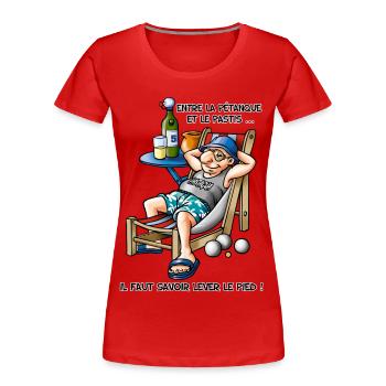 zwischen Schalen - Frauen Premium Bio T-Shirt - Rot - Vorne - Mia (176cm)