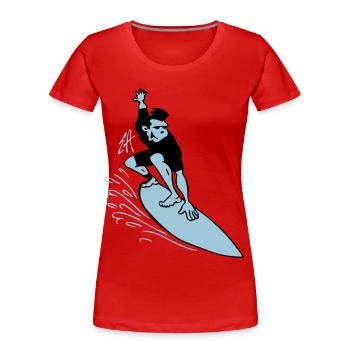 Surfer - Frauen Premium Bio T-Shirt - Rot - Vorne - Mia (176cm)