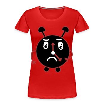 Réveil lundi matin oversleep lève-tard - T-shirt bio Premium Femme - rouge - Devant - Mia (176cm)
