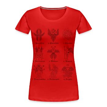 Anges bibliquement exacts neuf rangs d’anges - T-shirt bio Premium Femme - rouge - Devant - Mia (176cm)