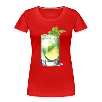Mojito Cocktail Longdrink - Frauen Premium Bio T-Shirt - Rot - Vorne - Mia (176cm)