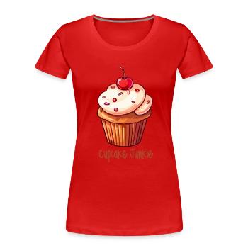 Cupcake Junkie Cupcakes Süßigkeiten Backwaren - Frauen Premium Bio T-Shirt - Rot - Vorne - Mia (176cm)