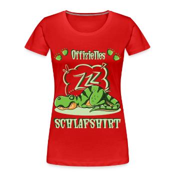 Dinosaurier Tyrannosaurus Rex Schlafshirt - Frauen Premium Bio T-Shirt - Rot - Vorne - Mia (176cm)