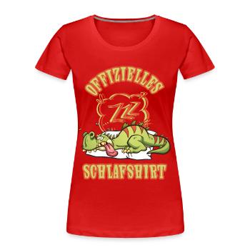 Dinosaurier Tyrannosaurus Rex Schlafshirt - Frauen Premium Bio T-Shirt - Rot - Vorne - Mia (176cm)