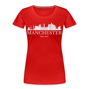 Manchester Skyline, Manchester Angleterre - T-shirt bio Premium Femme - rouge - Devant - Mia (176cm)