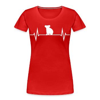 Koala EKG Herzschlag Liebe - Frauen Premium Bio T-Shirt - Rot - Vorne - Mia (176cm)