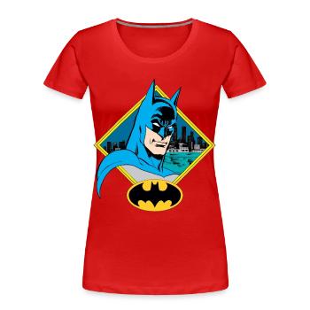 DC Comics Originals Batman Batsymbol Gotham - Frauen Premium Bio T-Shirt - Rot - Vorne - Mia (176cm)