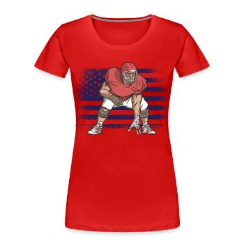 American Football Trikot USA Flagge - Frauen Premium Bio T-Shirt - Rot - Vorne - Mia (176cm)