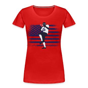 American Football Trikot USA Flagge - Frauen Premium Bio T-Shirt - Rot - Vorne - Mia (176cm)