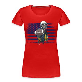 American Football Trikot USA Flagge - Frauen Premium Bio T-Shirt - Rot - Vorne - Mia (176cm)