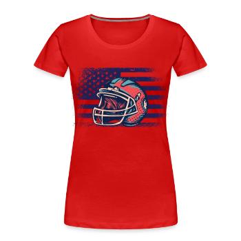 American Football Trikot USA Flagge - Frauen Premium Bio T-Shirt - Rot - Vorne - Mia (176cm)