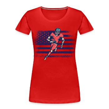 American Football Trikot USA Flagge - Frauen Premium Bio T-Shirt - Rot - Vorne - Mia (176cm)
