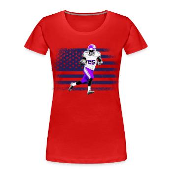American Football Trikot USA Flagge - Frauen Premium Bio T-Shirt - Rot - Vorne - Mia (176cm)