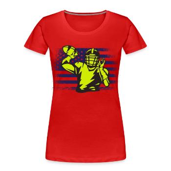 American Football Trikot USA Flagge - Frauen Premium Bio T-Shirt - Rot - Vorne - Mia (176cm)