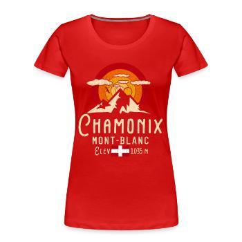 Chamonix English Alps - Women's Premium Organic T-Shirt - red - Front - Mia (176cm)