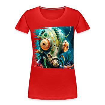 monstre 051 Hyppocampe - T-shirt bio Premium Femme - rouge - Devant - Mia (176cm)