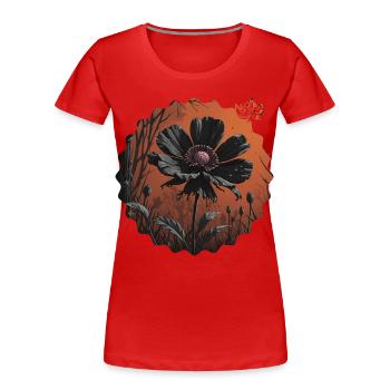 NDDF #06 Automne - T-shirt bio Premium Femme - rouge - Devant - Mia (176cm)