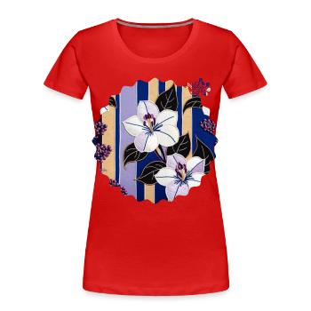 NDDF #07 Antho Fil - Frauen Premium Bio T-Shirt - Rot - Vorne - Mia (176cm)