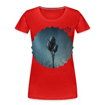 NDDF #12 Epis - T-shirt bio Premium Femme - rouge - Devant - Mia (176cm)