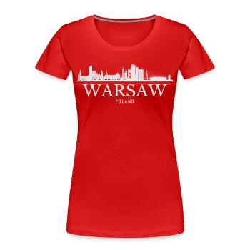 Horizon de Varsovie, Varsovie Pologne - T-shirt bio Premium Femme - rouge - Devant - Mia (176cm)