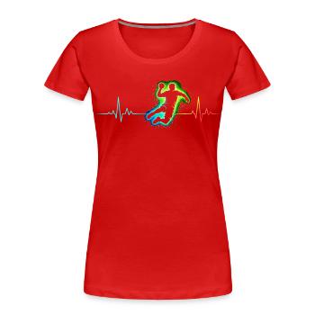 handball herzschlag - Frauen Premium Bio T-Shirt - Rot - Vorne - Mia (176cm)