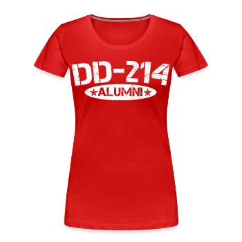 DD214 Alumni lustiger militärischer Ruhestandsveteran - Frauen Premium Bio T-Shirt - Rot - Vorne - Mia (176cm)