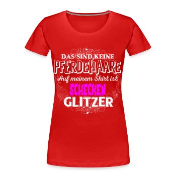 SCHECKEN - Glitzer - Frauen Premium Bio T-Shirt - Rot - Vorne - Mia (176cm)