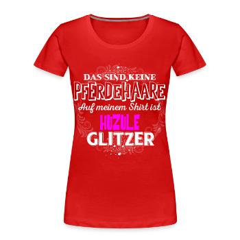 HUZULE - Glitzer - Frauen Premium Bio T-Shirt - Rot - Vorne - Mia (176cm)