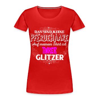TINKER - Glitzer - Frauen Premium Bio T-Shirt - Rot - Vorne - Mia (176cm)