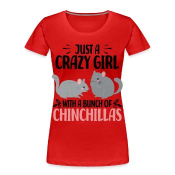 Chinchilla - T-shirt bio Premium Femme - rouge - Devant - Mia (176cm)