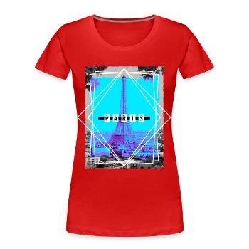 Paris France City Skyline Home Love - Women's Premium Organic T-Shirt - red - Front - Mia (176cm)