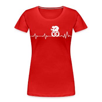 Pretzel Bike Logo Road Bike Gravelbike Heartbeat - Women's Premium Organic T-Shirt - red - Front - Mia (176cm)