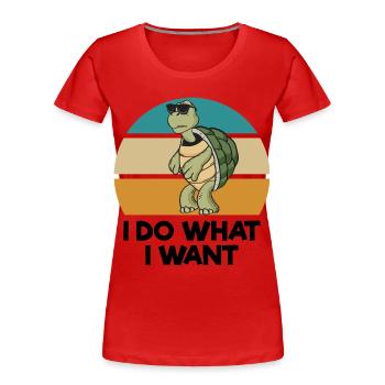 Amoureux des tortues - T-shirt bio Premium Femme - rouge - Devant - Mia (176cm)