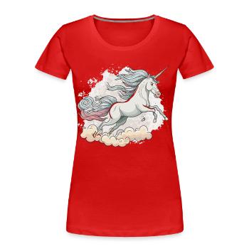 The Flying Unicorn - Women's Premium Organic T-Shirt - red - Front - Mia (176cm)