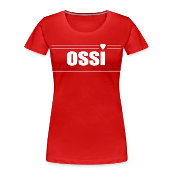 Ossi mit Herz - Frauen Premium Bio T-Shirt - Rot - Vorne - Mia (176cm)