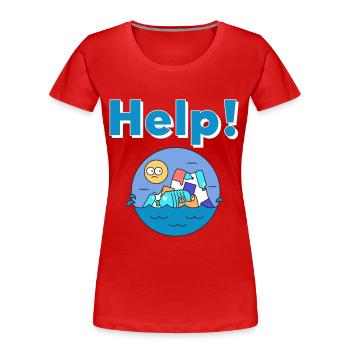 Plastik Naturschutz Umweltschutz - Frauen Premium Bio T-Shirt - Rot - Vorne - Mia (176cm)