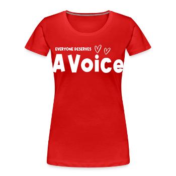 Jeder verdient eine Sprachtherapie mit Voice Speech Language - Frauen Premium Bio T-Shirt - Rot - Vorne - Mia (176cm)
