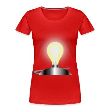 Light bulb socket - Women's Premium Organic T-Shirt - red - Front - Mia (176cm)